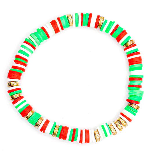 Holiday Sparkle Clay Beaded Bracelet