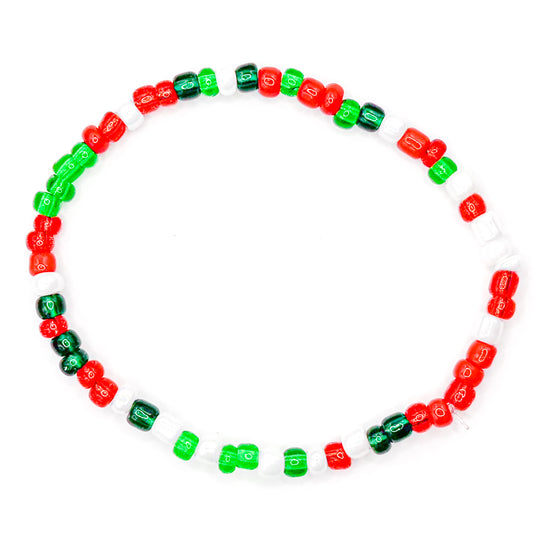 Festive Christmas Seed Beaded Bracelet