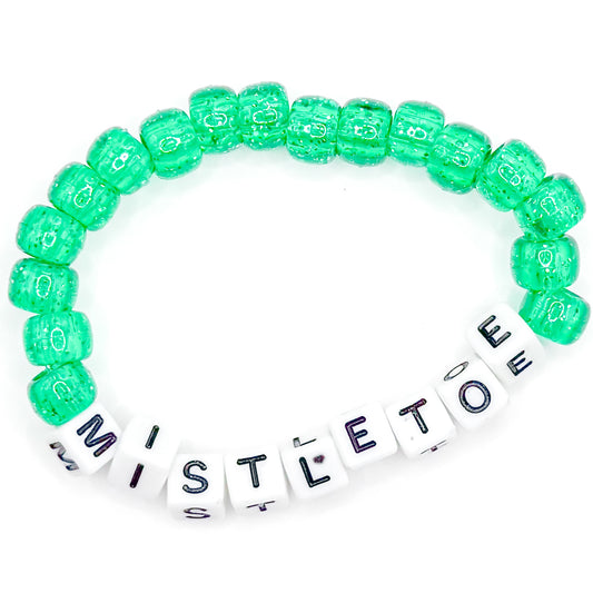 Green "Mistletoe" Beaded Bracelet