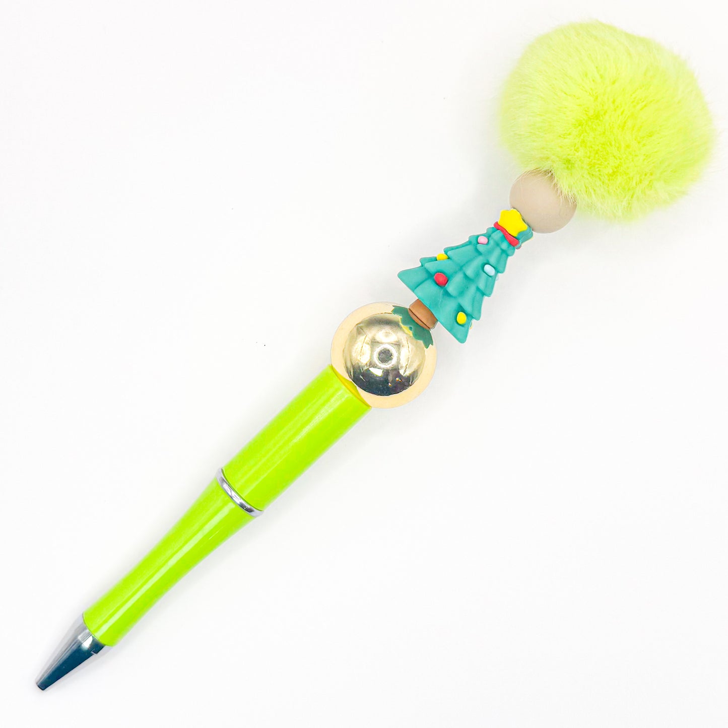 Neon Christmas Tree Charm Pen