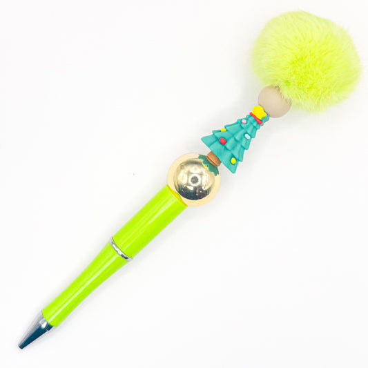 Neon Christmas Tree Charm Pen