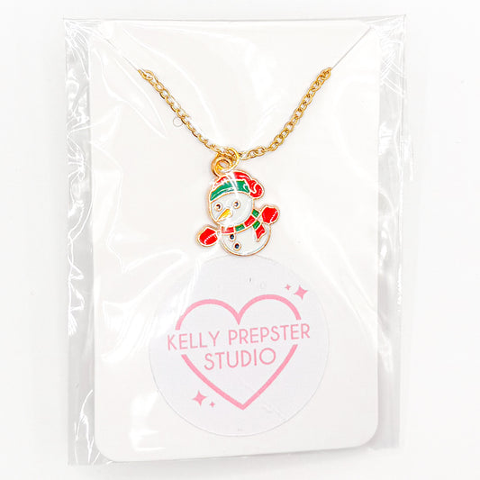 Cutie Little Snowman Necklace