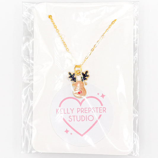 Red Nose Reindeer Necklace