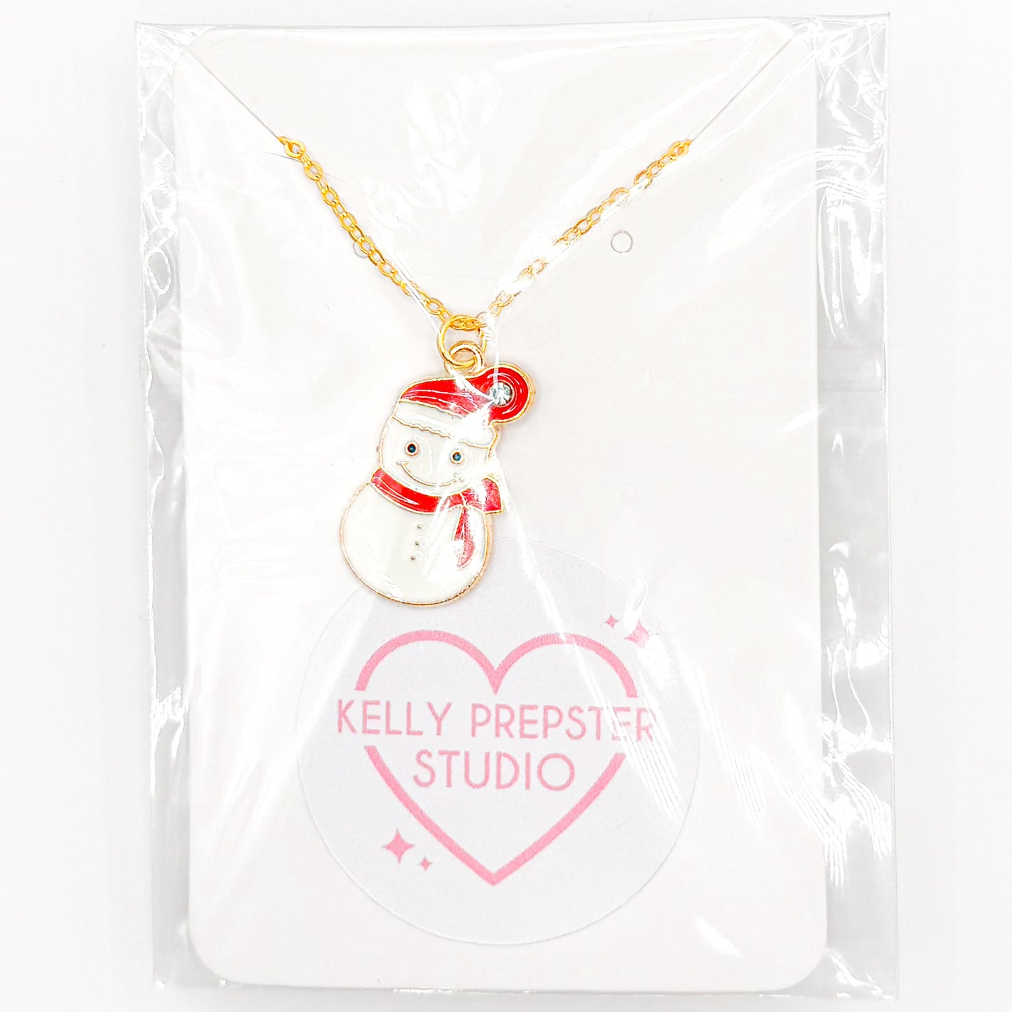 Happy Red Snowman Necklace