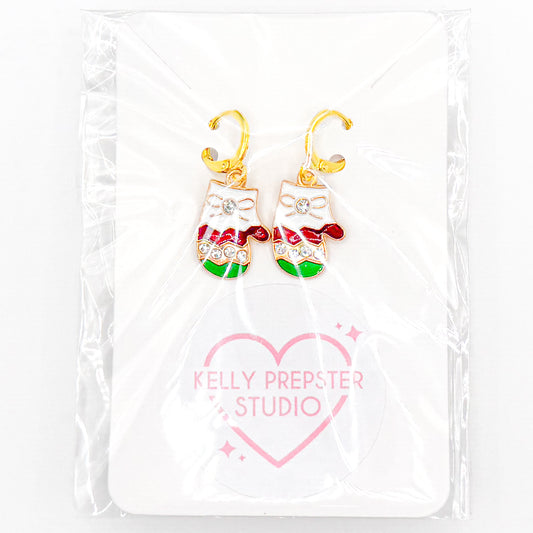 Winter Mittens Huggie Earrings