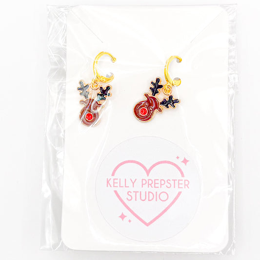 Red Nose Reindeer Huggie Earrings