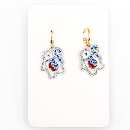 Cozy Polar Bear Huggie Earrings