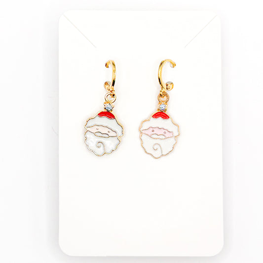 Sparkle Santa Huggie Earrings