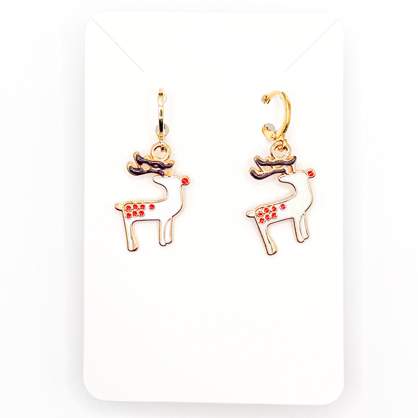 Holiday Reindeer Huggie Earrings