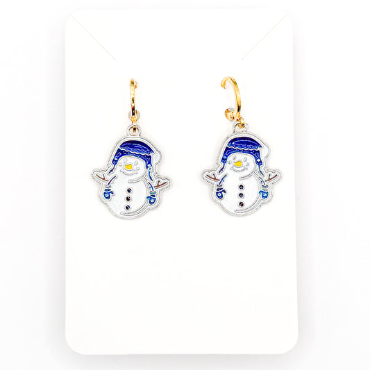 Winter Penguin Huggie Earrings