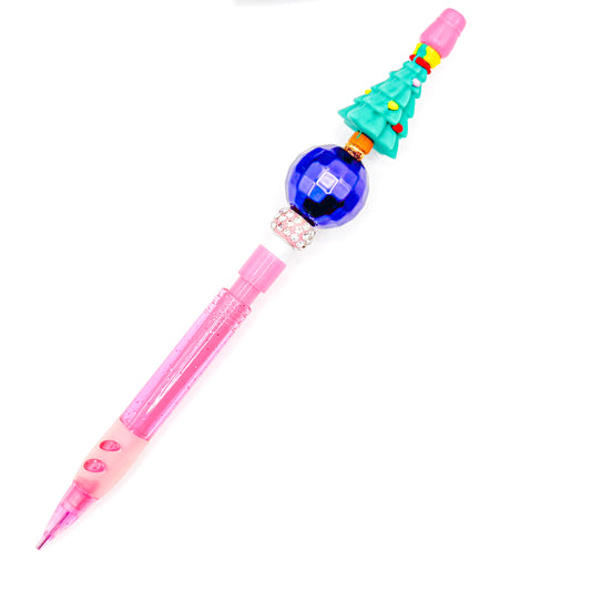 Pink Christmas Tree Charm Mechanical Pencil