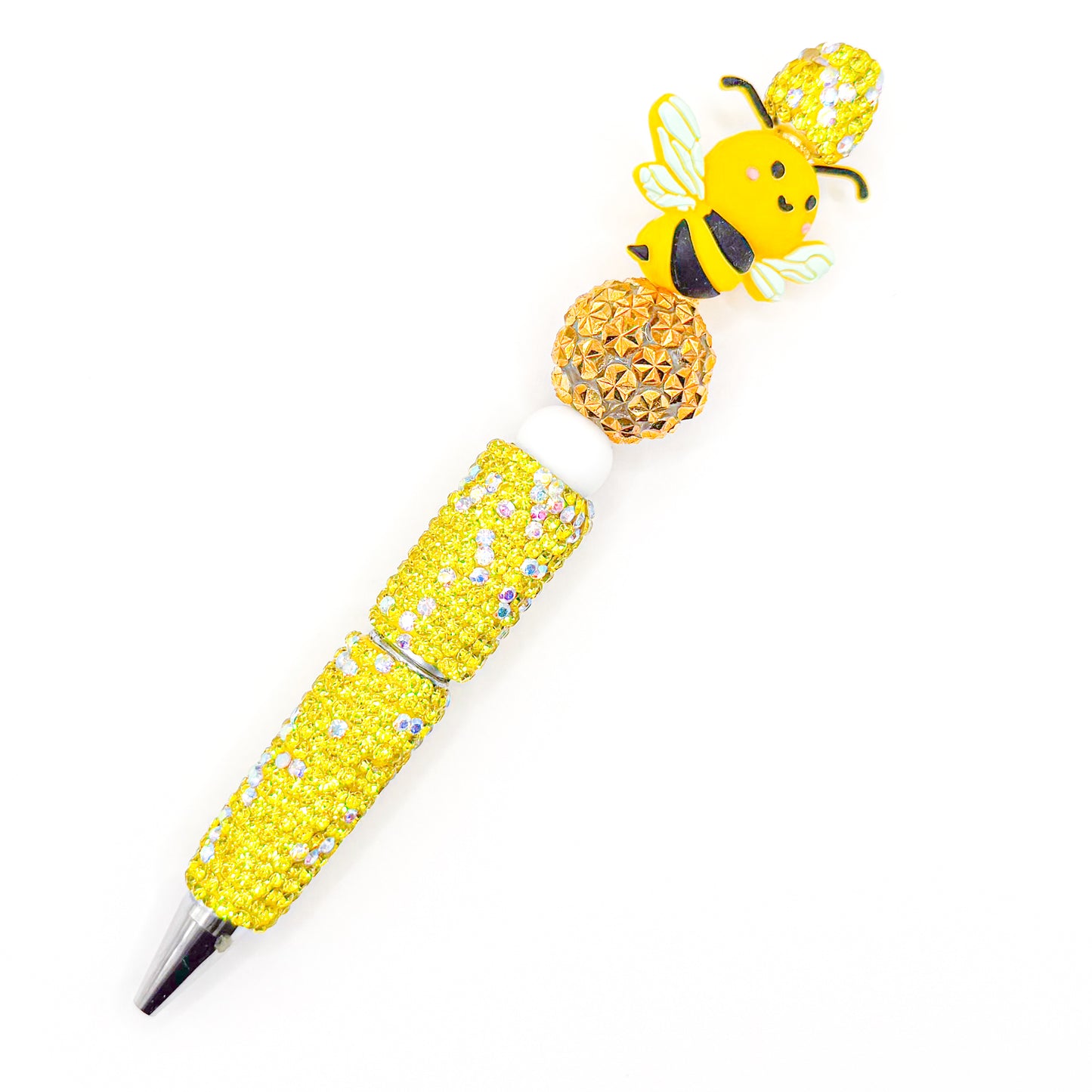 Bumble Bee Yellow Glitter Charm Pen