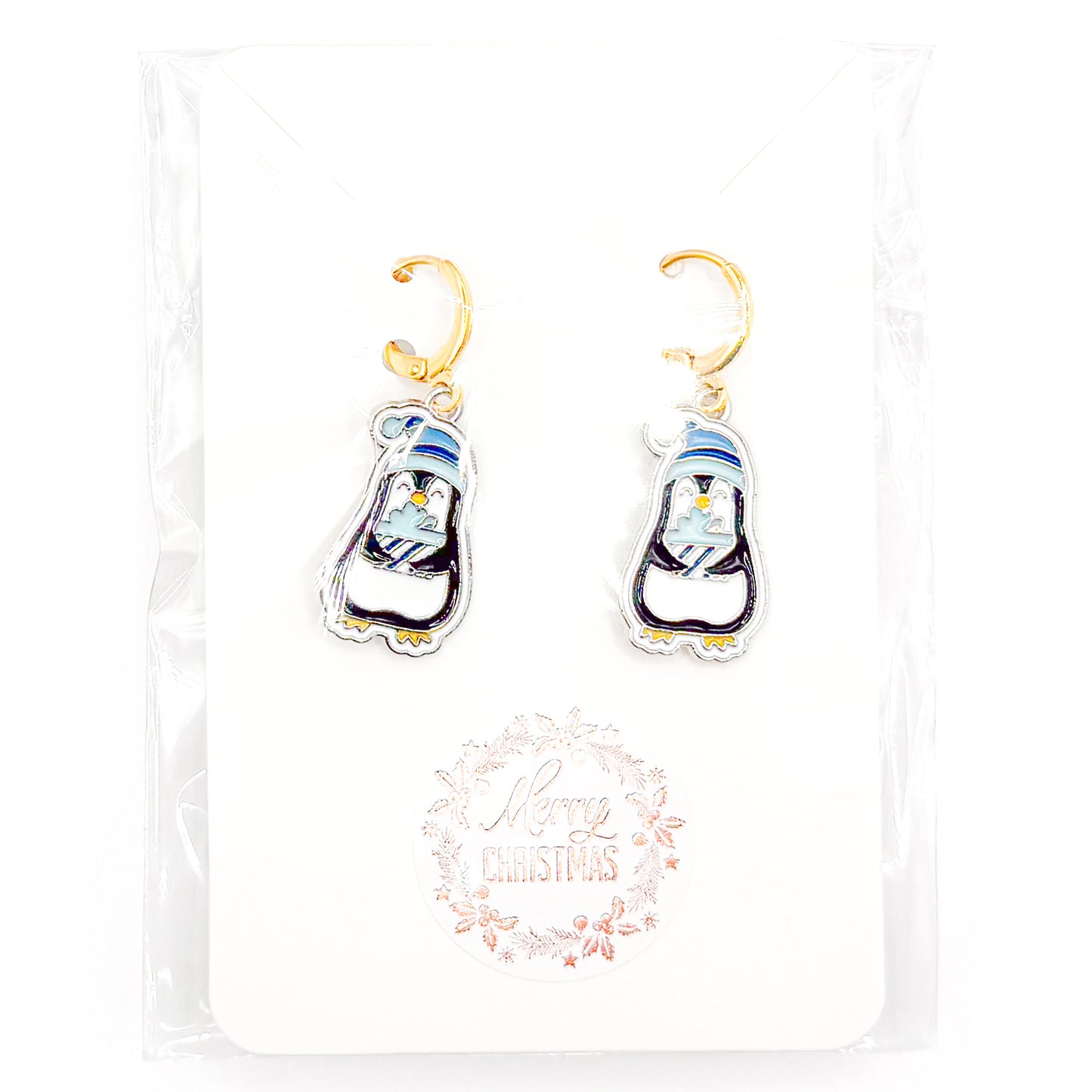 Cutie Little Penguin Huggie Earrings