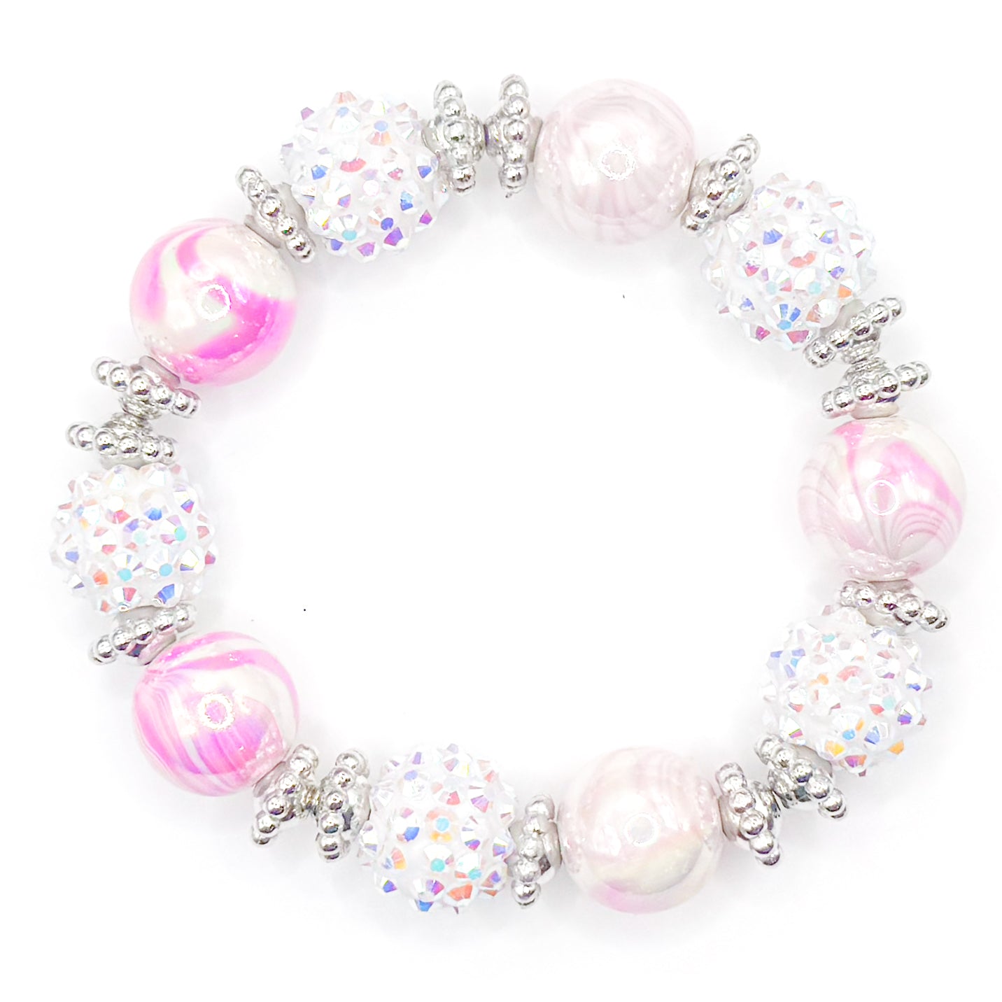 Glitter Swirl Beaded Bracelet