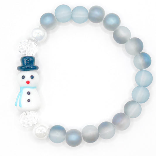 Classic Snowman Glass Beaded Bracelet