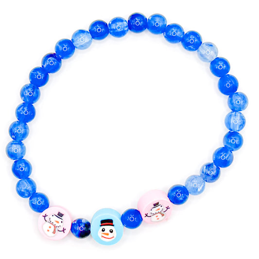 Triple Snowman Beaded Bracelet