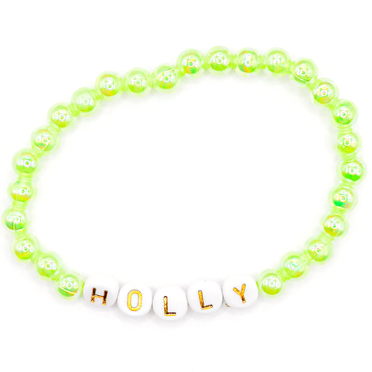 Green "Holly" Beaded Bracelet