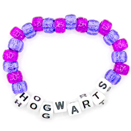 Purple "Hogwarts" Beaded Bracelet