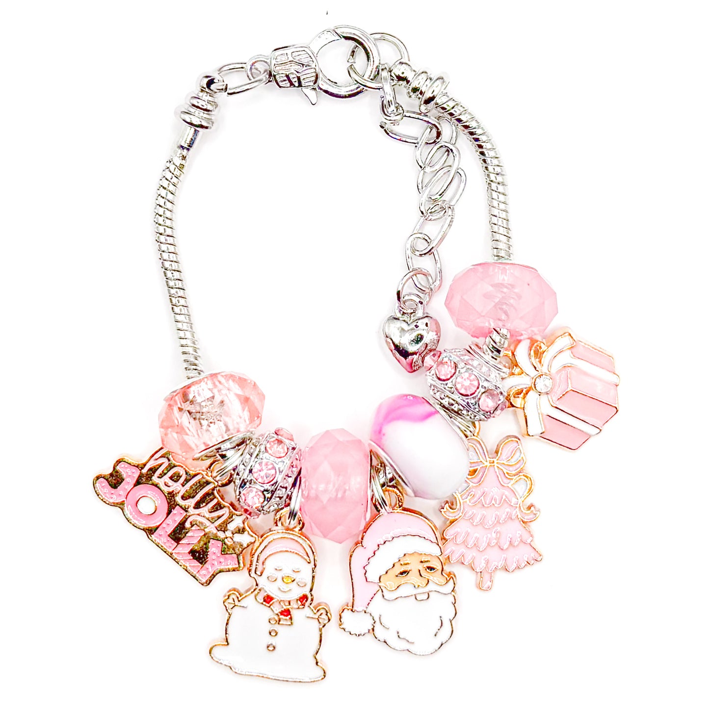 Holly Jolly Santa European Charm Bracelet