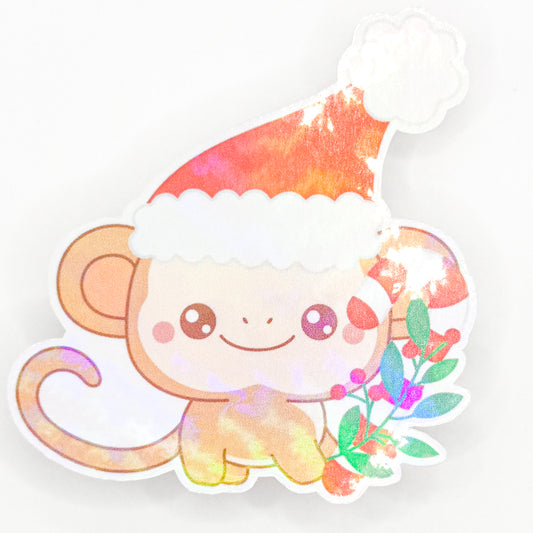 Santa Monkey Christmas Sticker