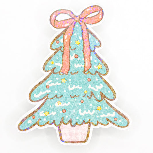 Christmas Tree Bow Sticker