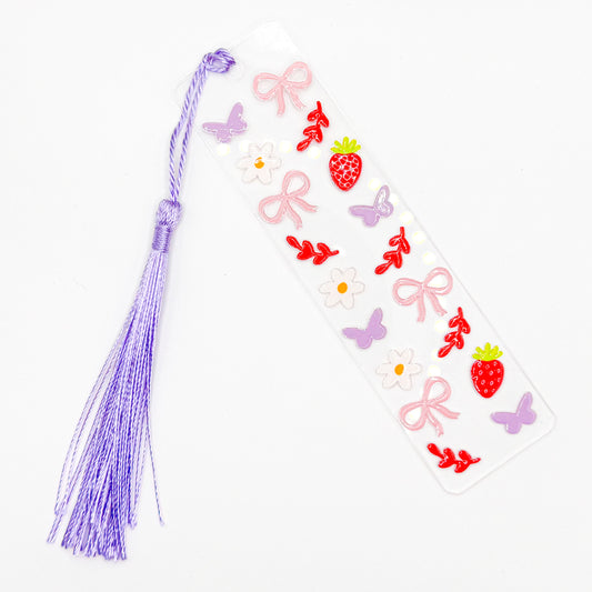 Purple Cutie Bows  Acrylic Bookmark