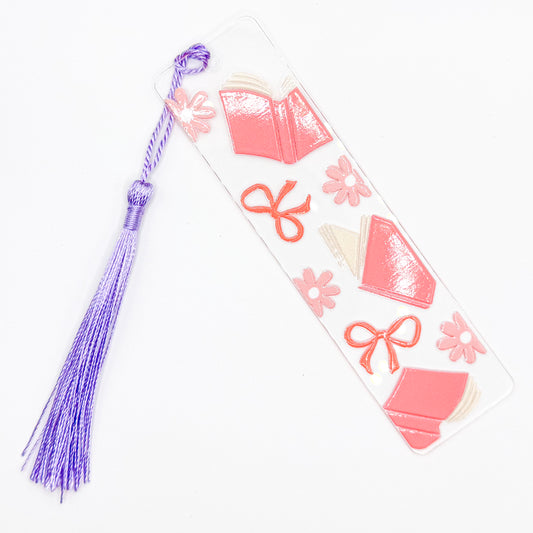 Books and Bows Acrylic Bookmark