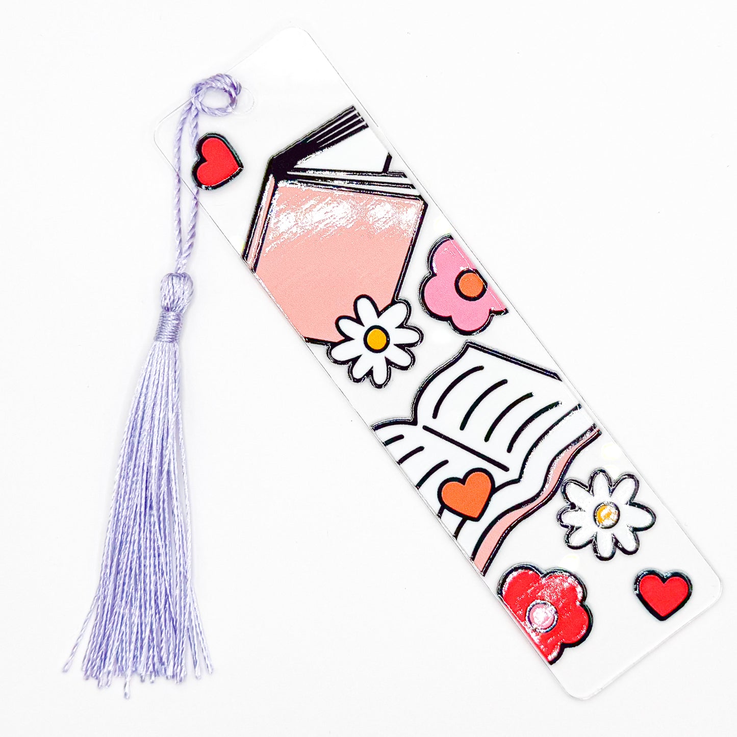 Purple Let's Read Acrylic Bookmark