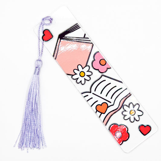 Purple Let's Read Acrylic Bookmark