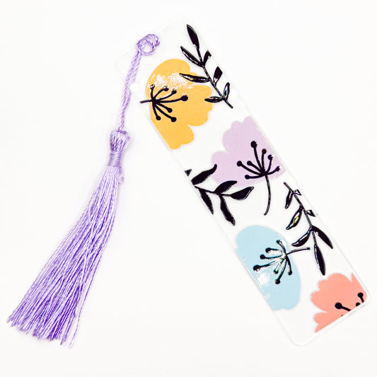 Spring Flowers Acrylic Bookmark