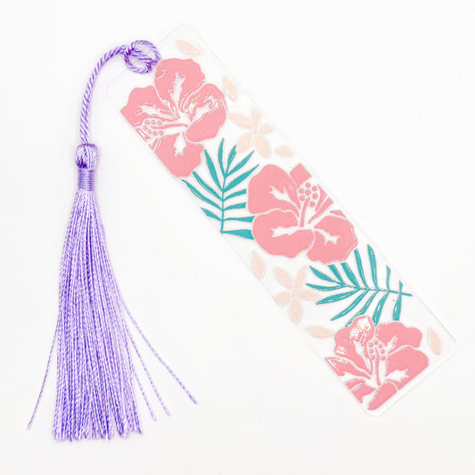 Tropical Flowers Acrylic Bookmark