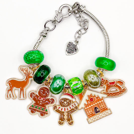 Mr. and Mrs. Gingerbread European Charm Bracelet