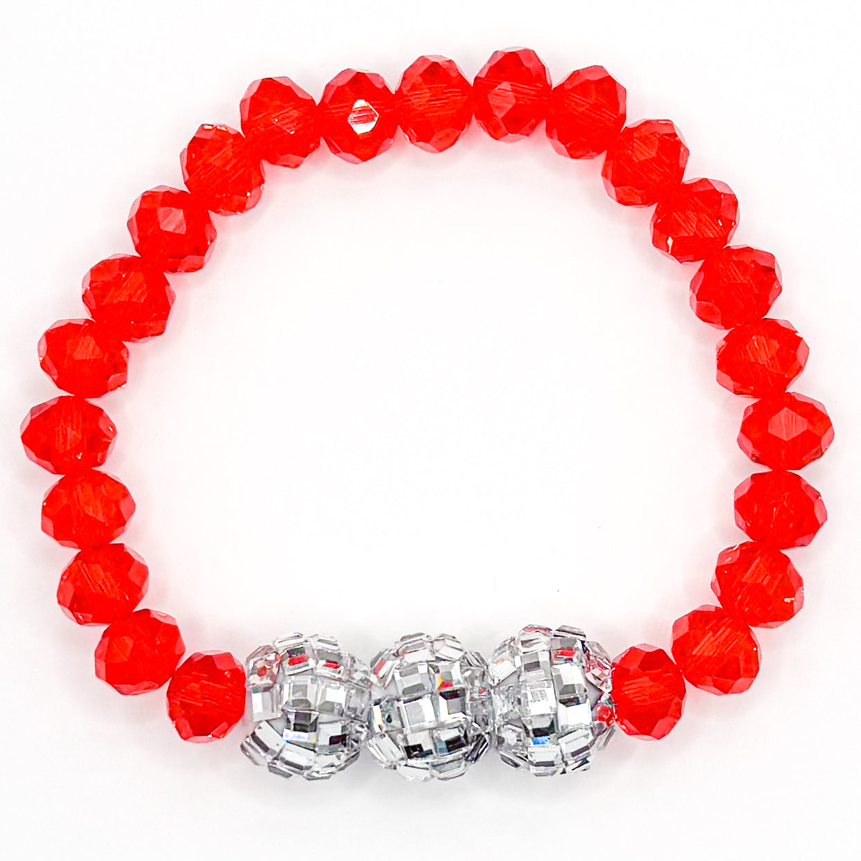 New Years Disco Celebration Glass Beaded Bracelet
