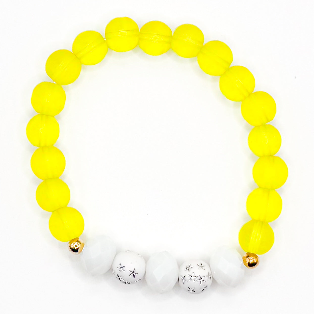 Christmas Snowflake Bubbles Glass Beaded Bracelet