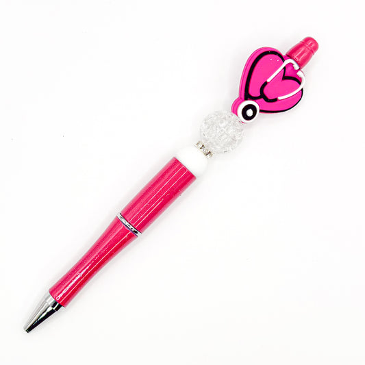 Fuchsia Nurse Heart Charm Pen