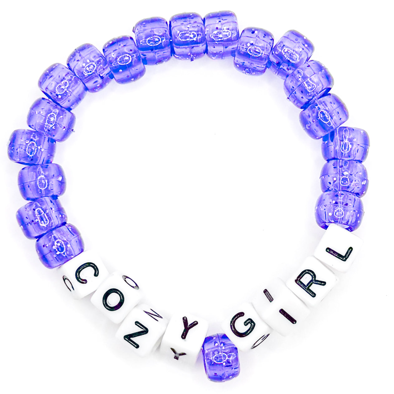 Purple "Cozy Girl" Beaded Bracelet