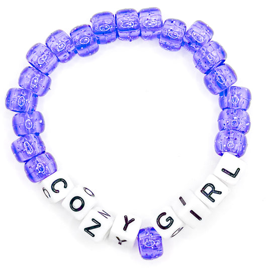 Purple "Cozy Girl" Beaded Bracelet