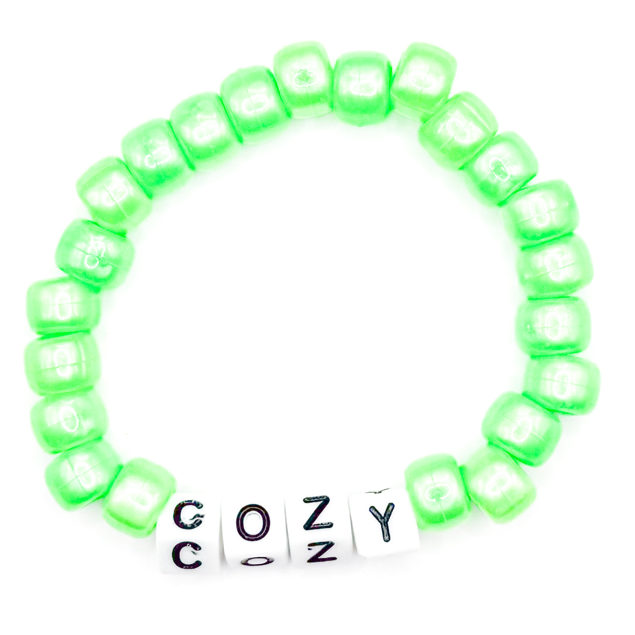 Green "Cozy" Beaded Bracelet