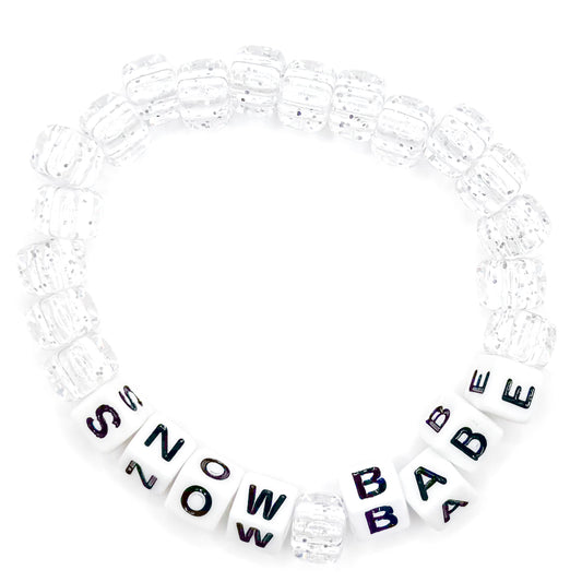 Clear "Snow Babe" Beaded Bracelet