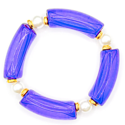 Purple Preppy Stacker Beaded Bracelet