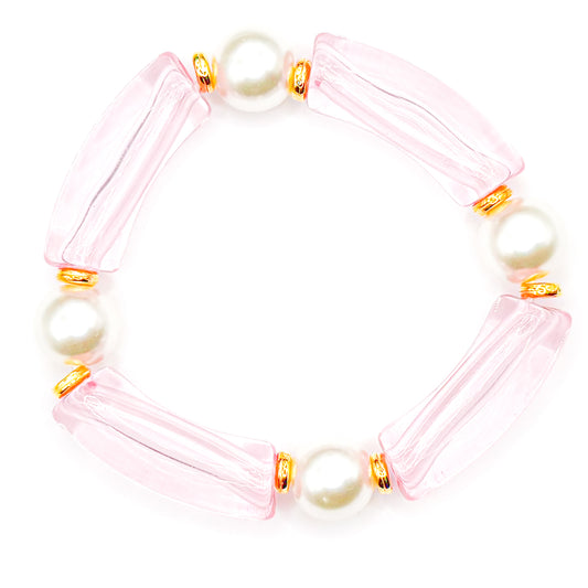 Pink Preppy Stacker Beaded Bracelet