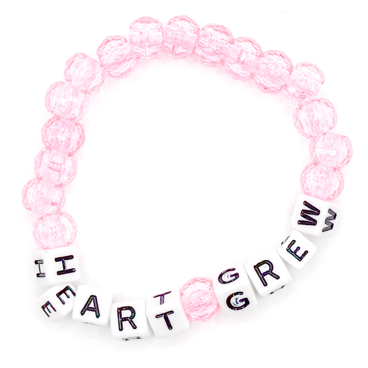 Pink "Heart Grew" Beaded Bracelet