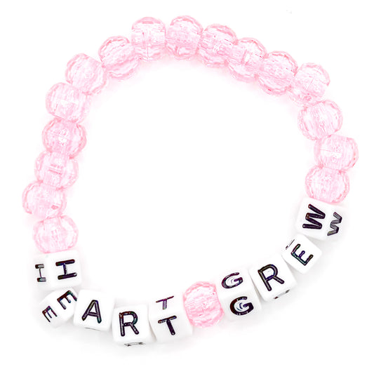 Pink "Heart Grew" Beaded Bracelet