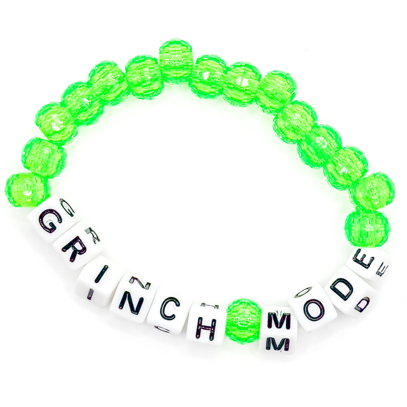 Green "Grinch Mode" Beaded Bracelet