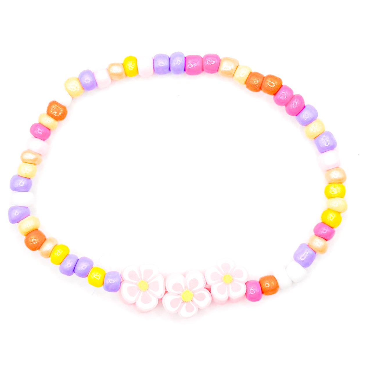 Pastel Pop Rocks Flowers Seed Beaded Bracelet