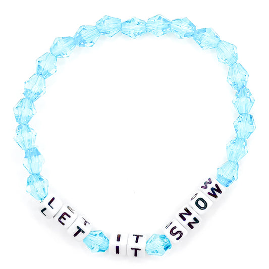 Blue "Let It Snow" Bead Buddy Bracelet