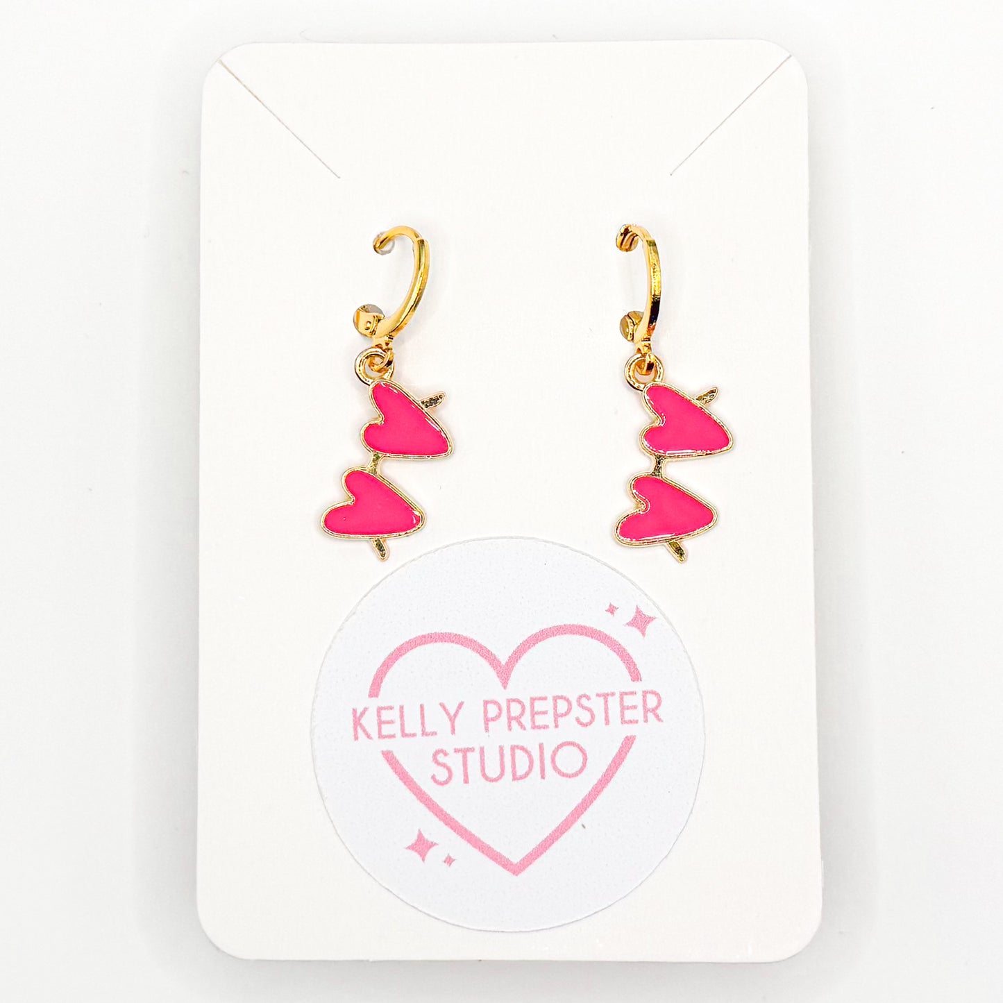 Hearts Sunglasses Huggie Earrings