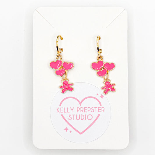 Gummy Bear Valentine Huggie Earrings