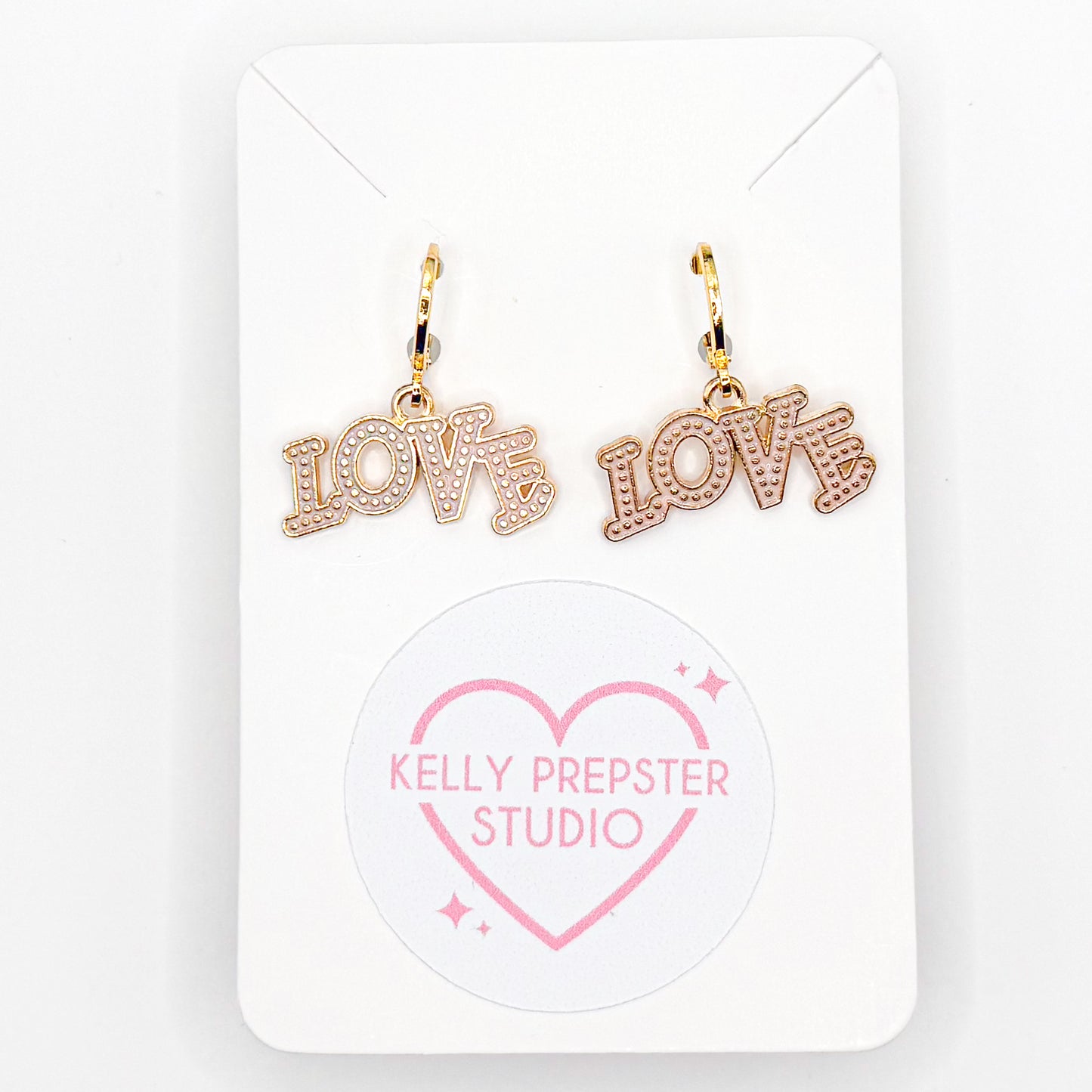Sparkly Love Huggie Earrings