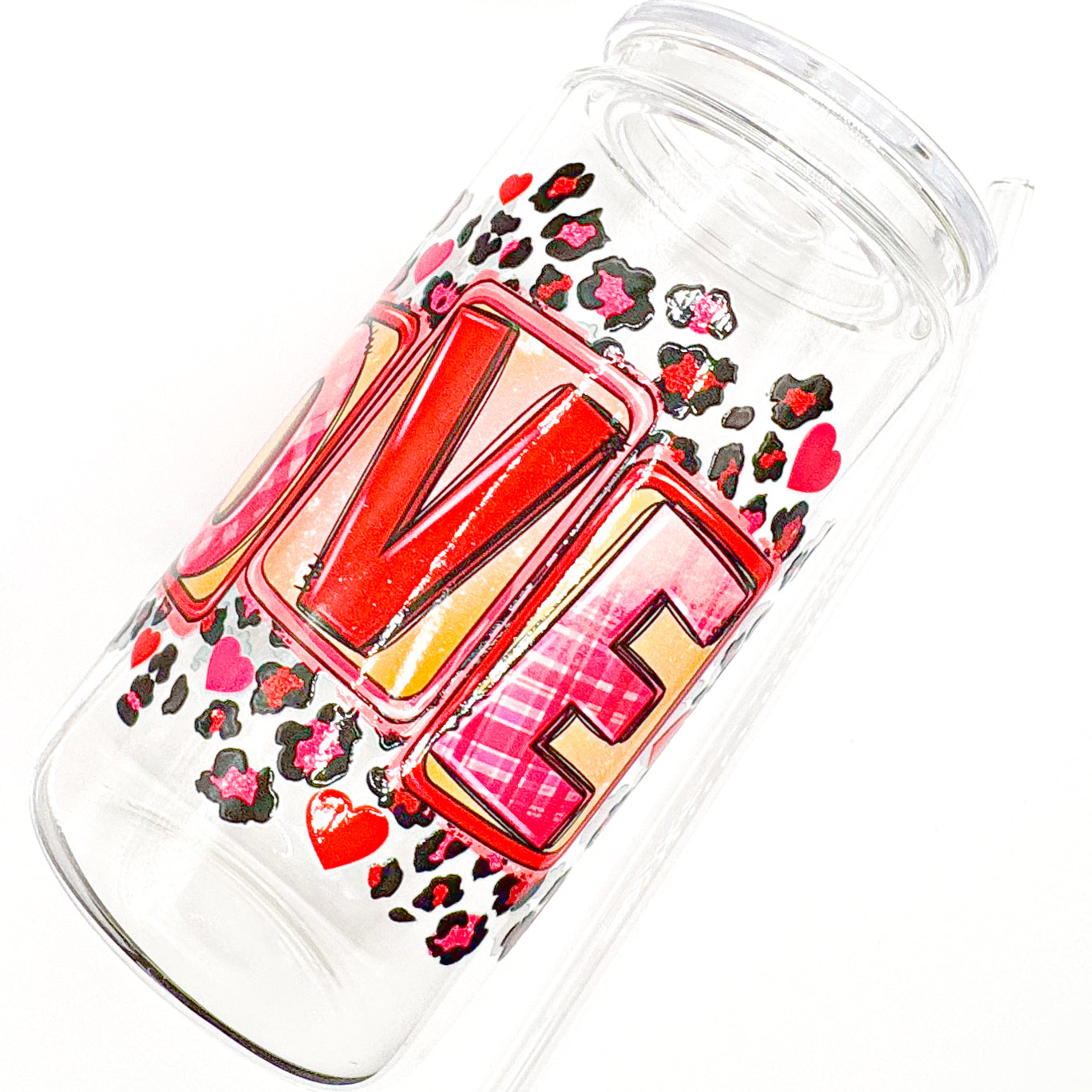 "Love" Cheetah Print Cup - 16oz